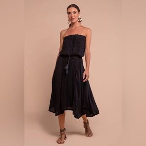 Uma and Leopold Black Jasmine Midi Dress